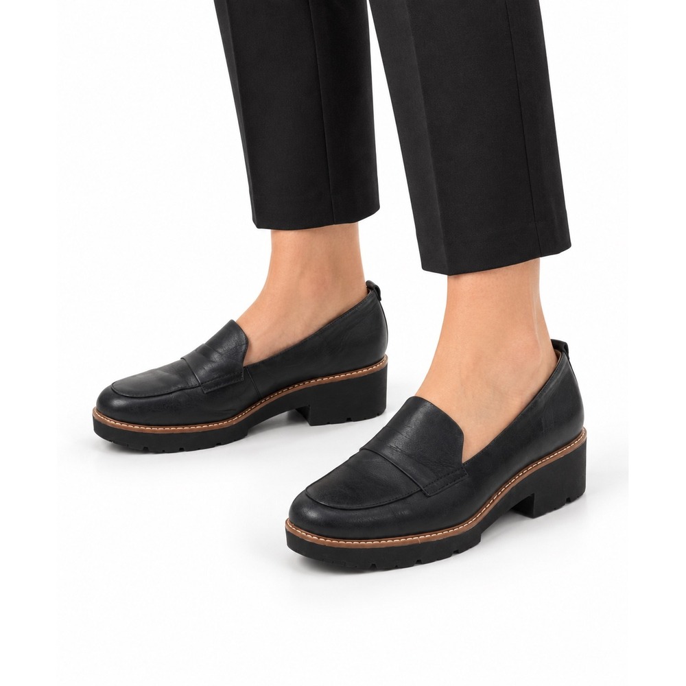 Naturalizer Vintage Cabaret Black Leather Work Loafers Women's Size 11 $120